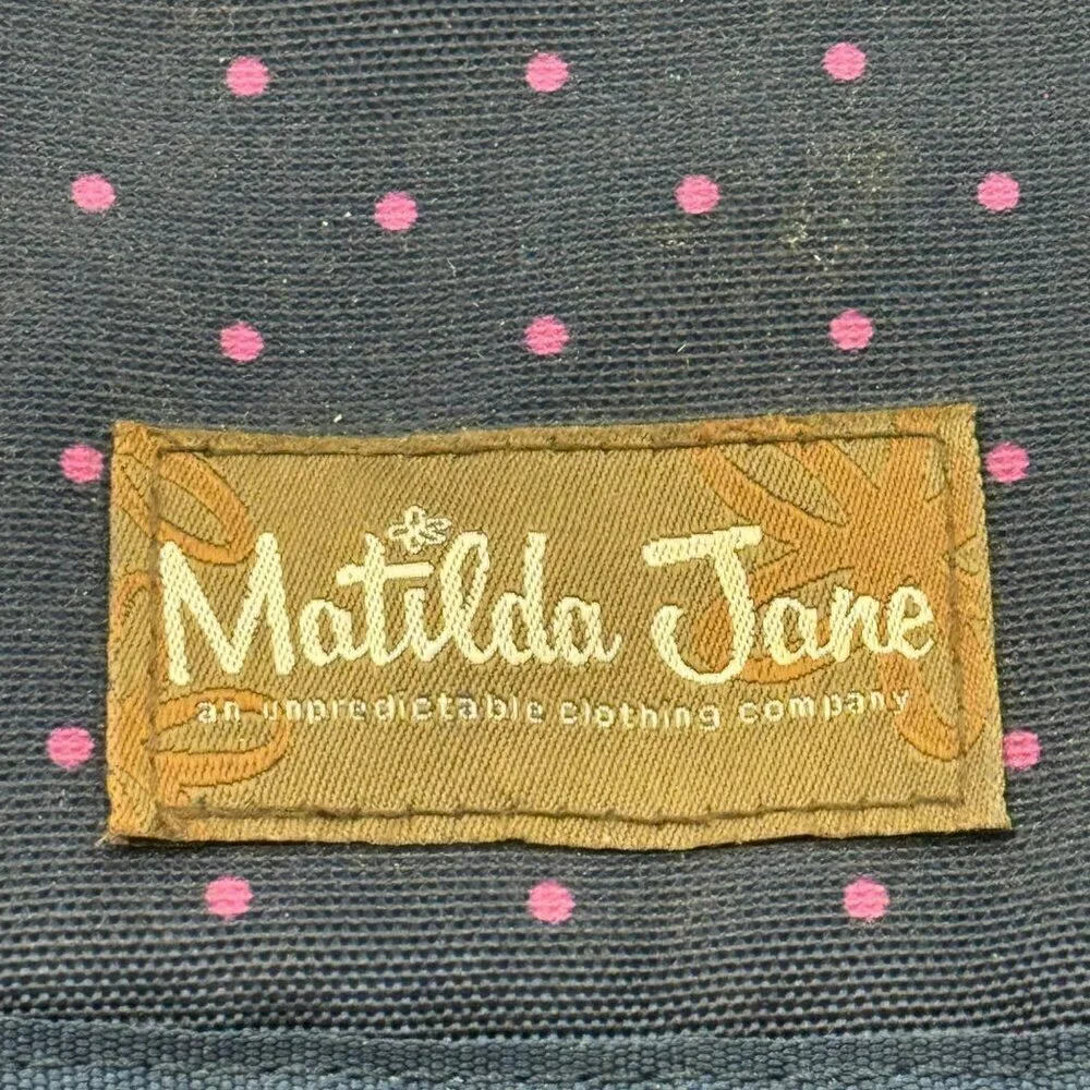 Matilda Jane Summer Fun Cooler Navy Thermo Padded Backpack With Pink Polka Dots